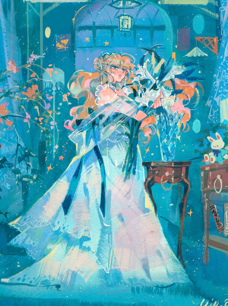 Fresh cut, 20x20cm (gouache on paper)